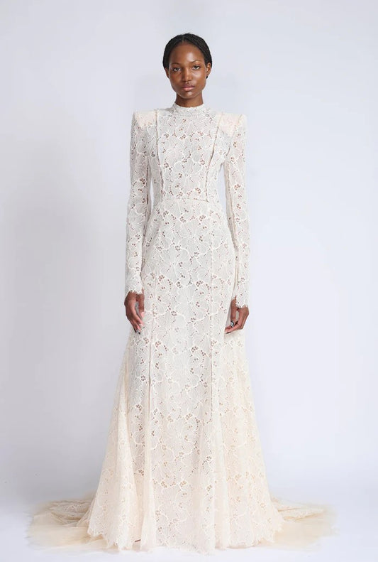 Ivory Lace and Tulle Gown