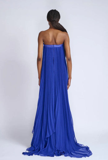 Yves Blue Organza and Chiffon  Gown