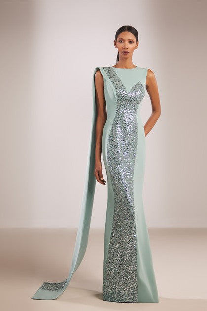 Sleeveless Sequin Gown