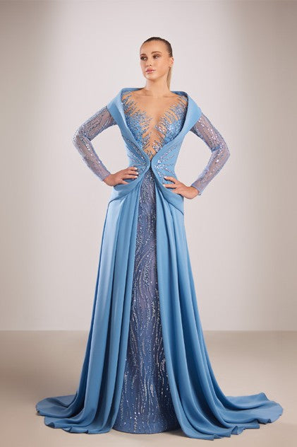 Illusion Beaded Gown