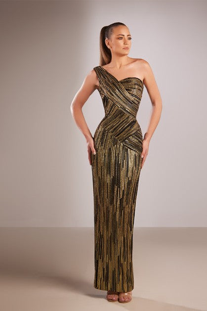 One-Shoulder Mesh Dress