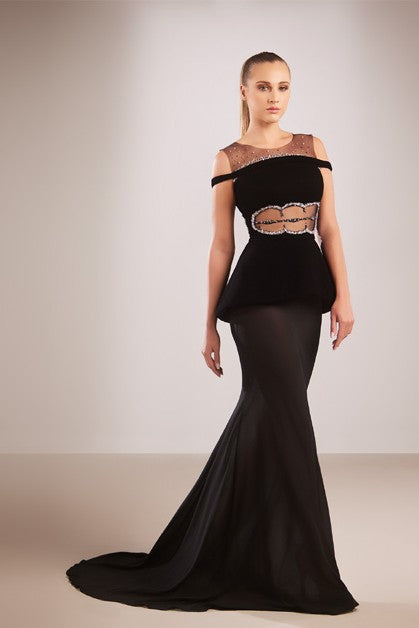 Off-Shoulder Velvet Dress