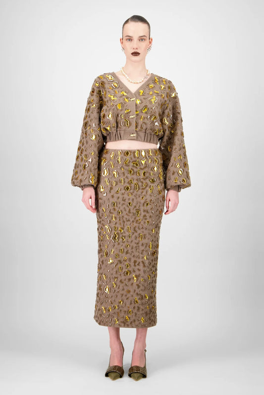 Wool Cardigan & Skirt