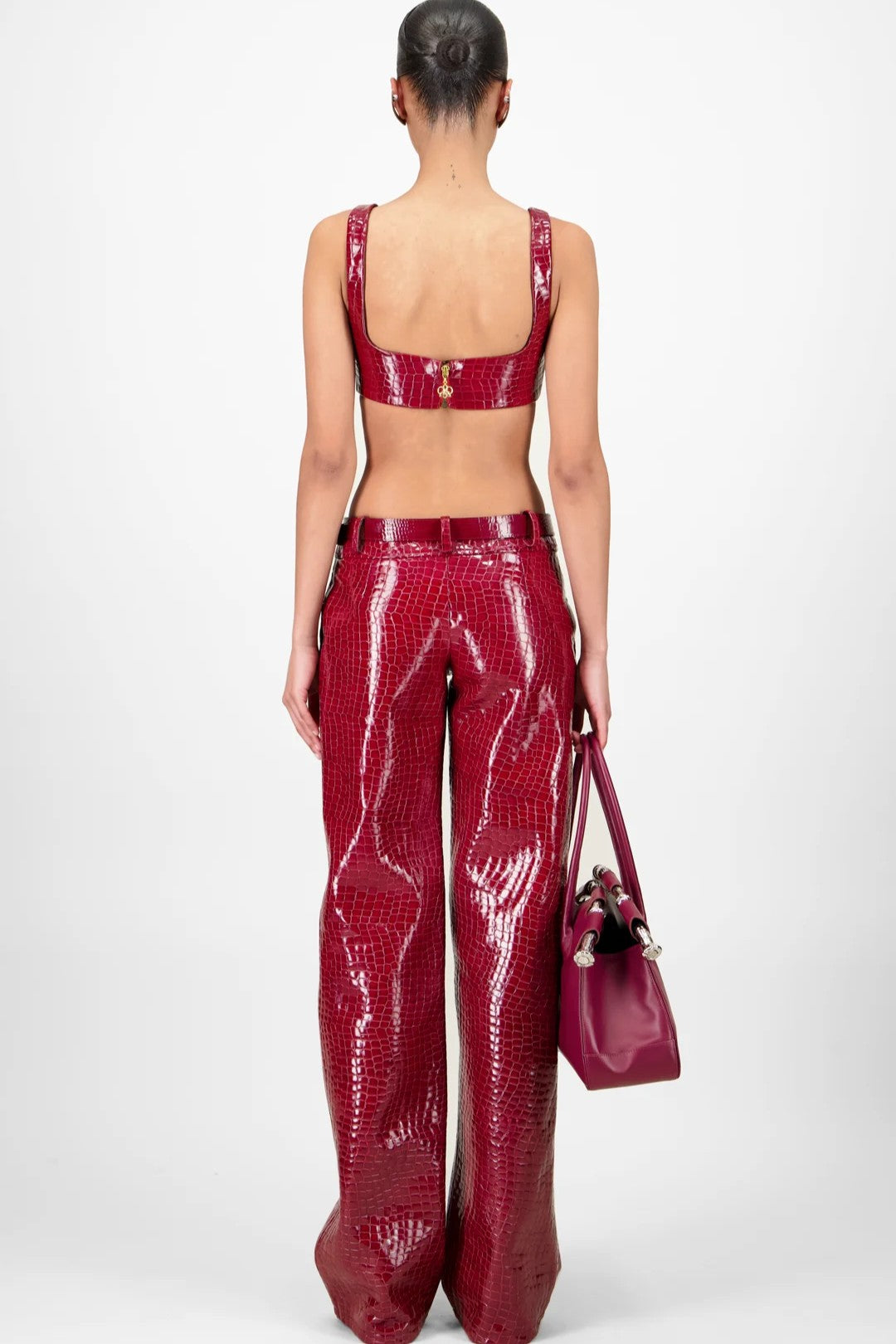 Crocodile Leather Bralette & Pants