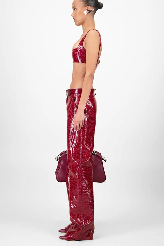 Crocodile Leather Bralette & Pants