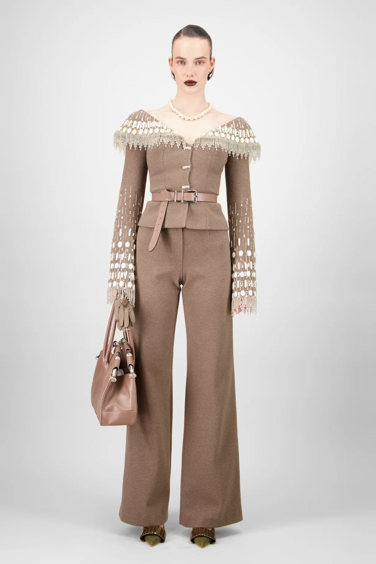 Off-Shoulder Cardigan & Pants