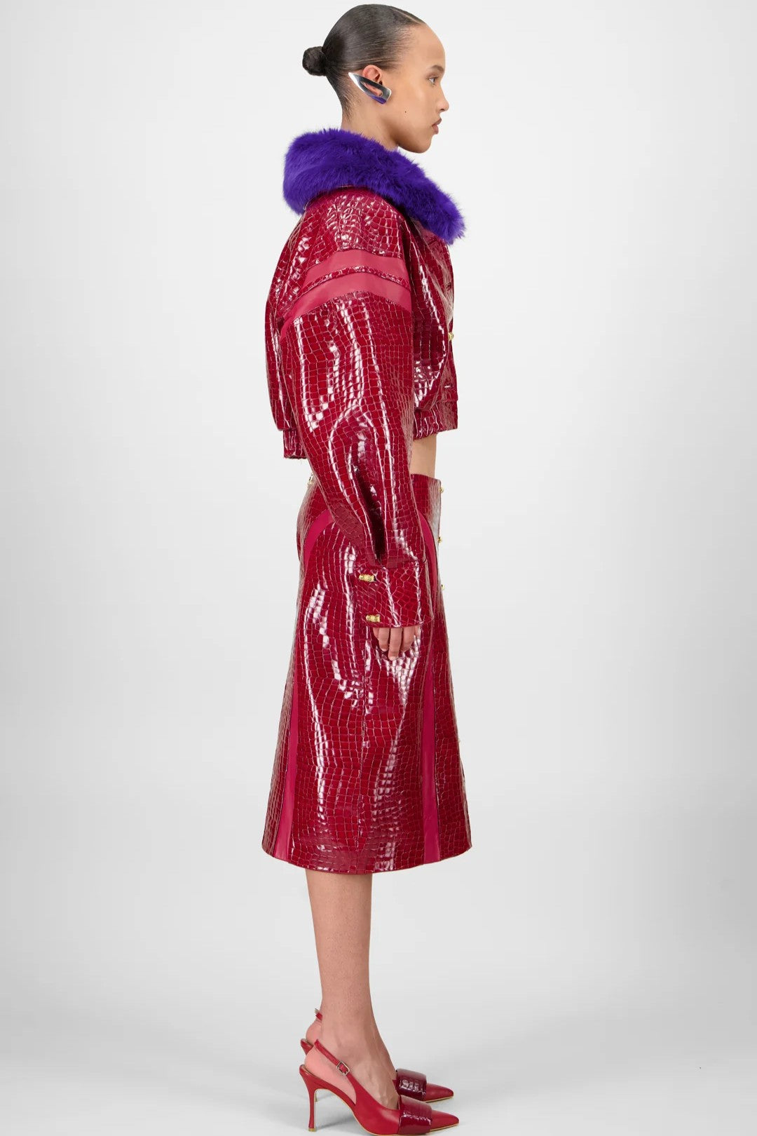 Crocodile Bomber Jacket & Skirt