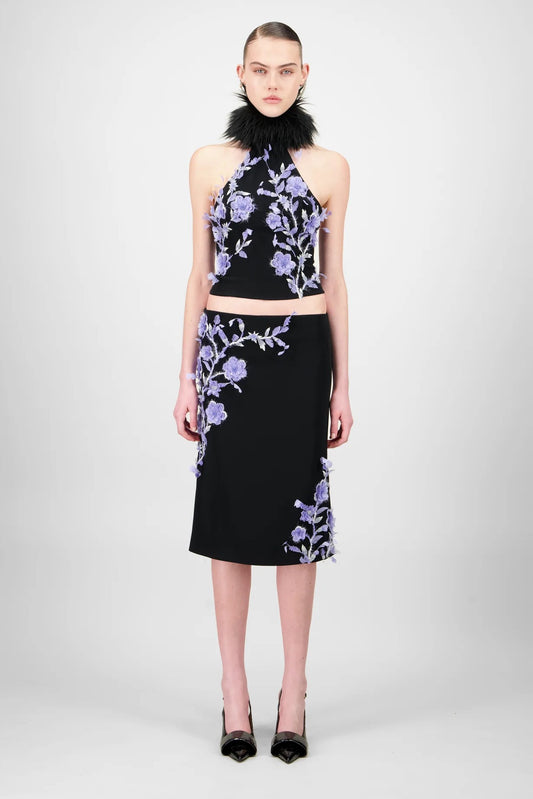 Beaded Top & Midi Skirt