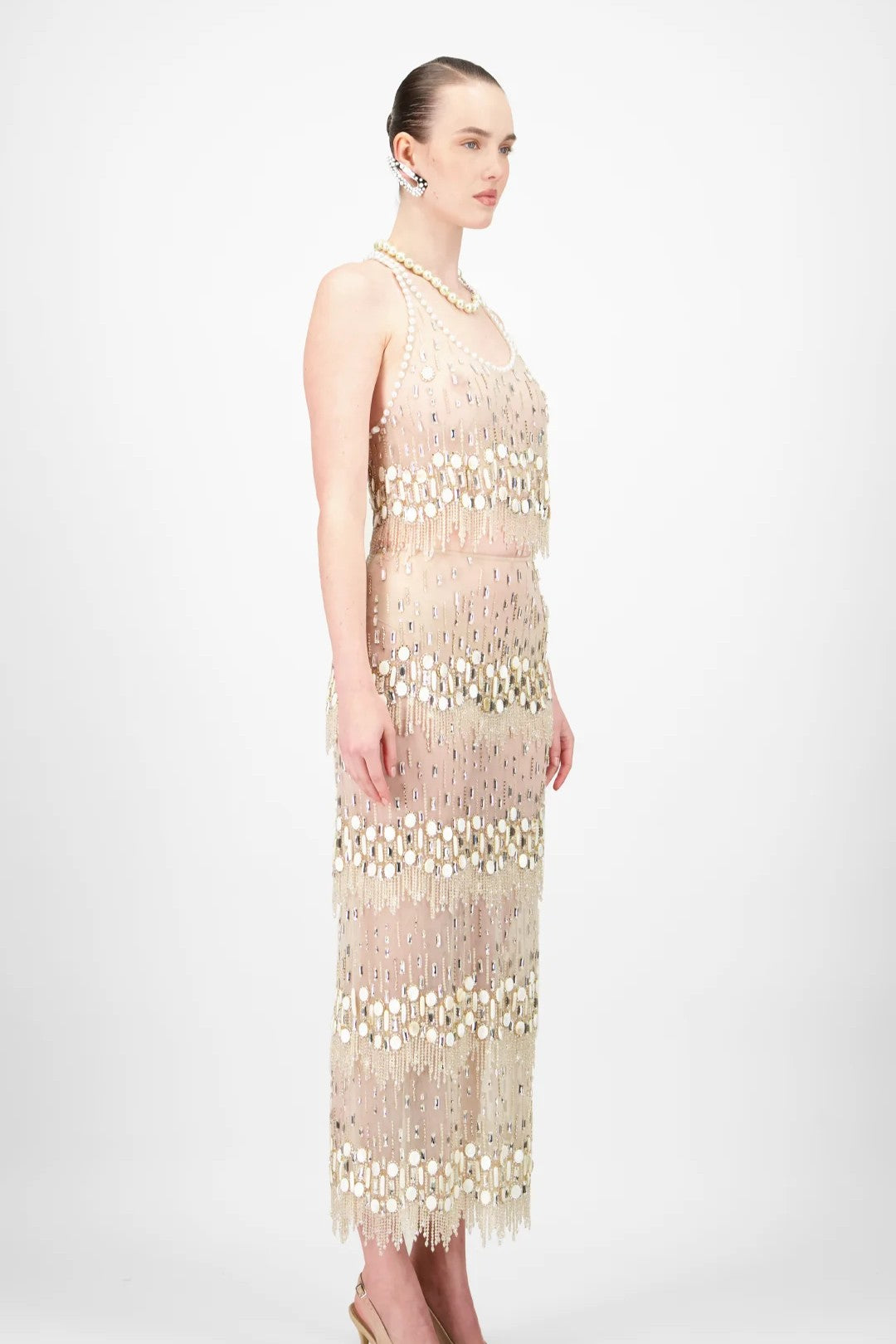 Beaded Tulle Top & Skirt