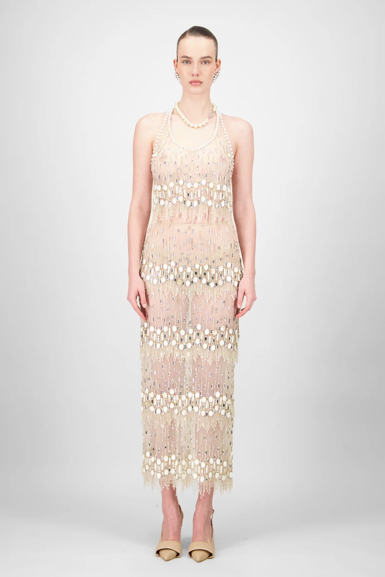 Beaded Tulle Top & Skirt