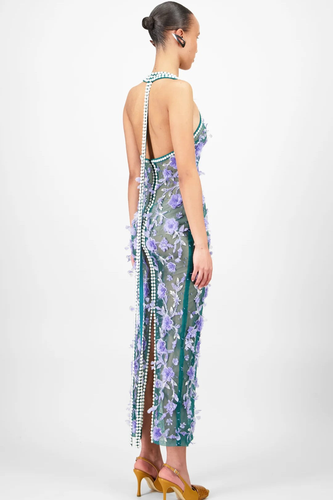 Floral Beaded Midi Dress