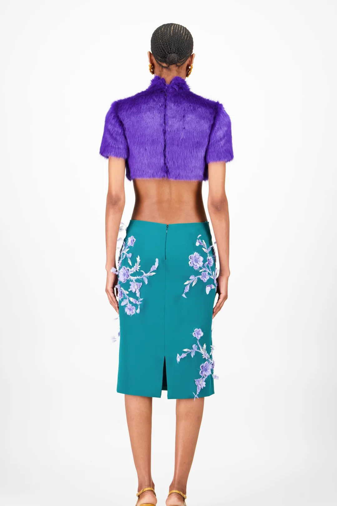 Faux Fur Top & Beaded Skirt