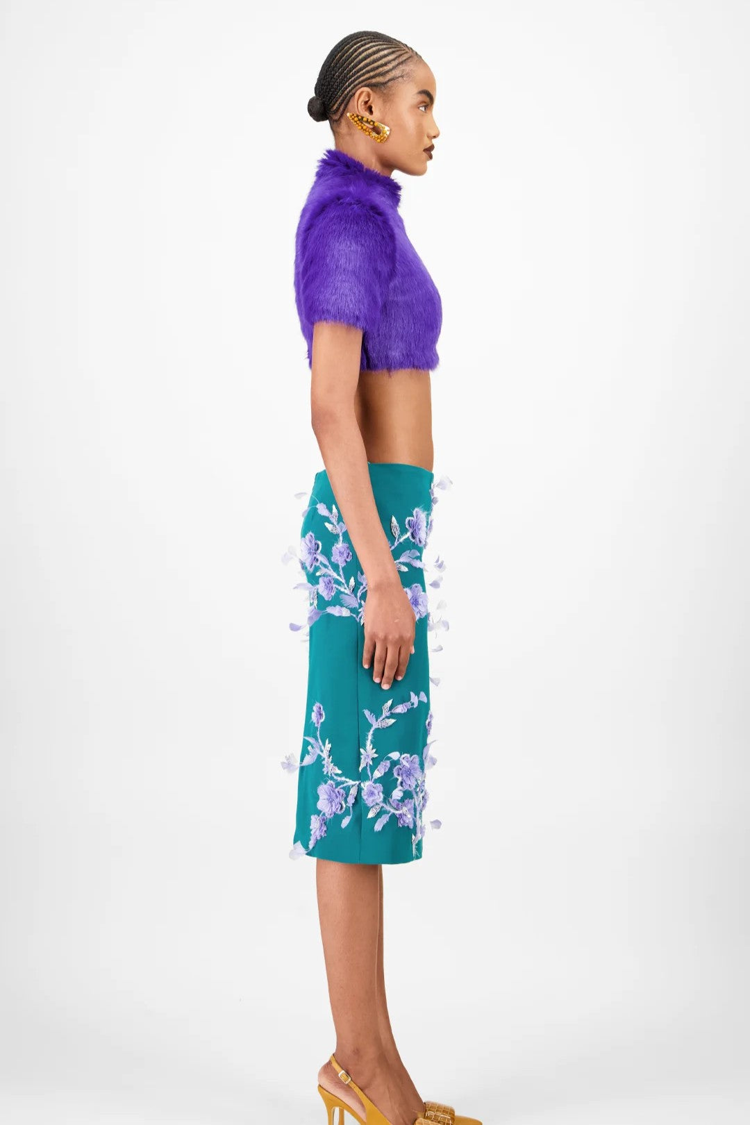 Faux Fur Top & Beaded Skirt