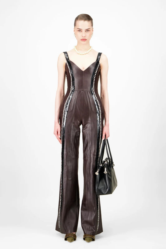 Leather Pearl Jumpsuit