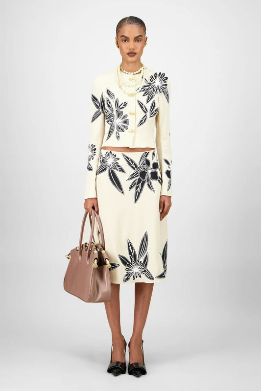 Cropped Jacket & Floral Skirt