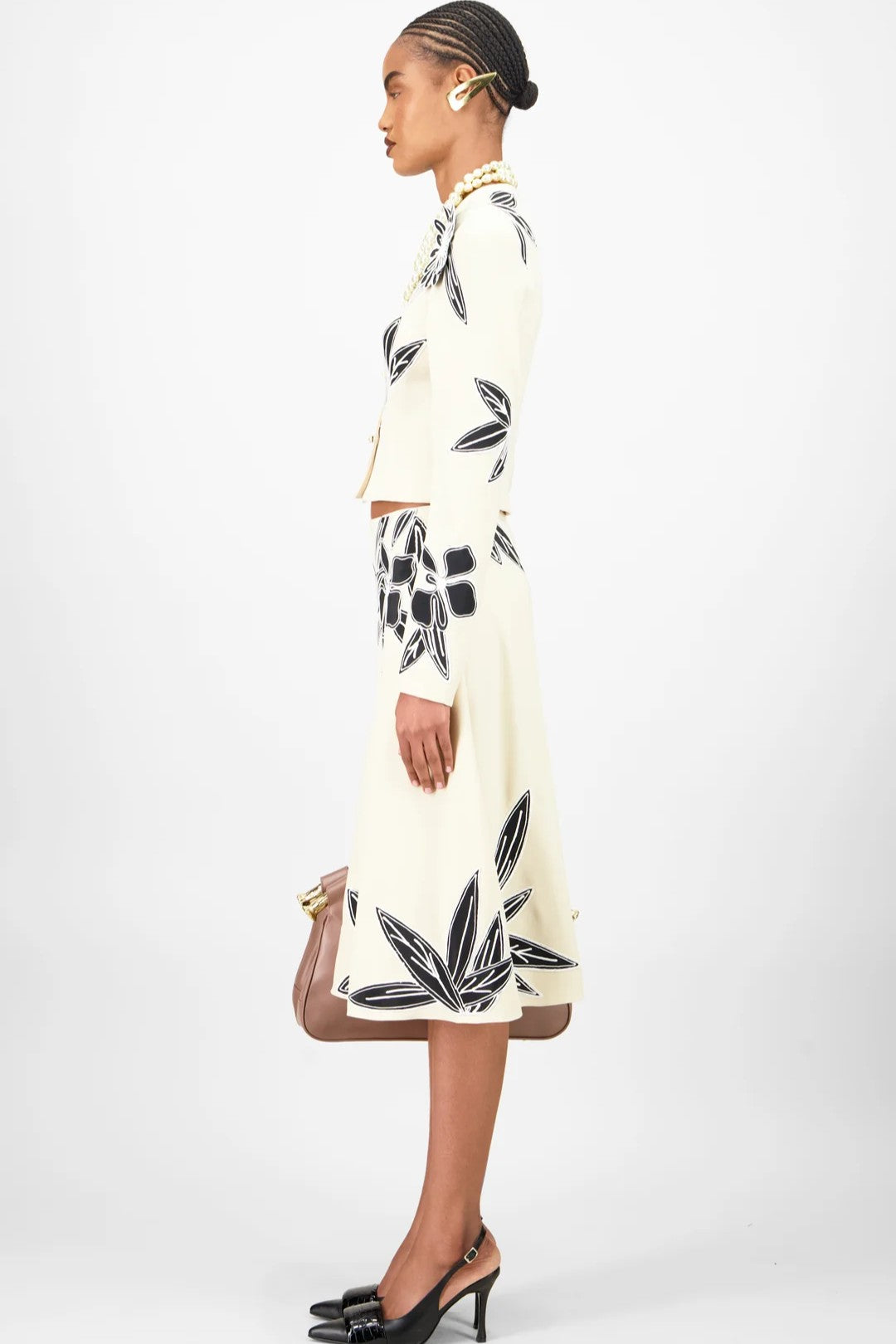 Cropped Jacket & Floral Skirt