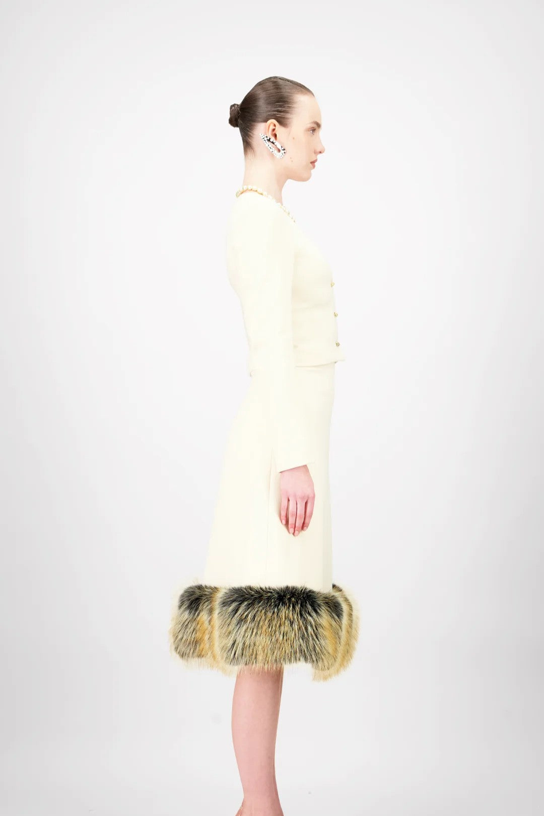 Cropped Jacket & Flowy Midi Skirt