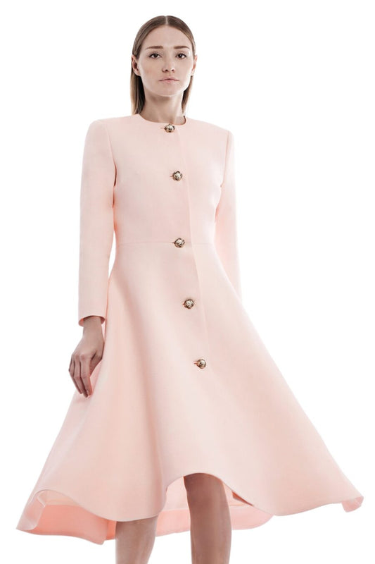 Long Sleeve Flower Pearl Coat