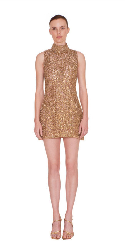 Sleeveless Embroidered Mini Dress