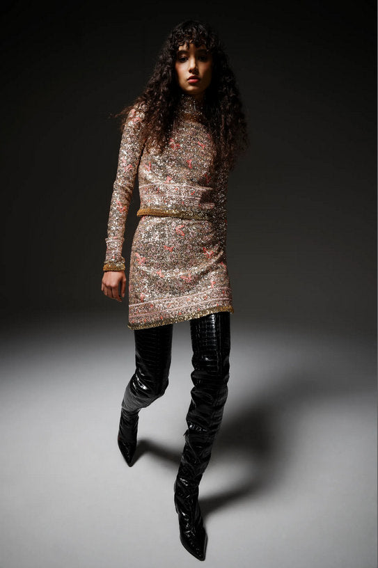 Sequin Top with Mini Skirt