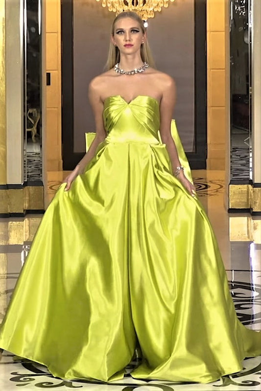 Satin Strapless Ball Gown