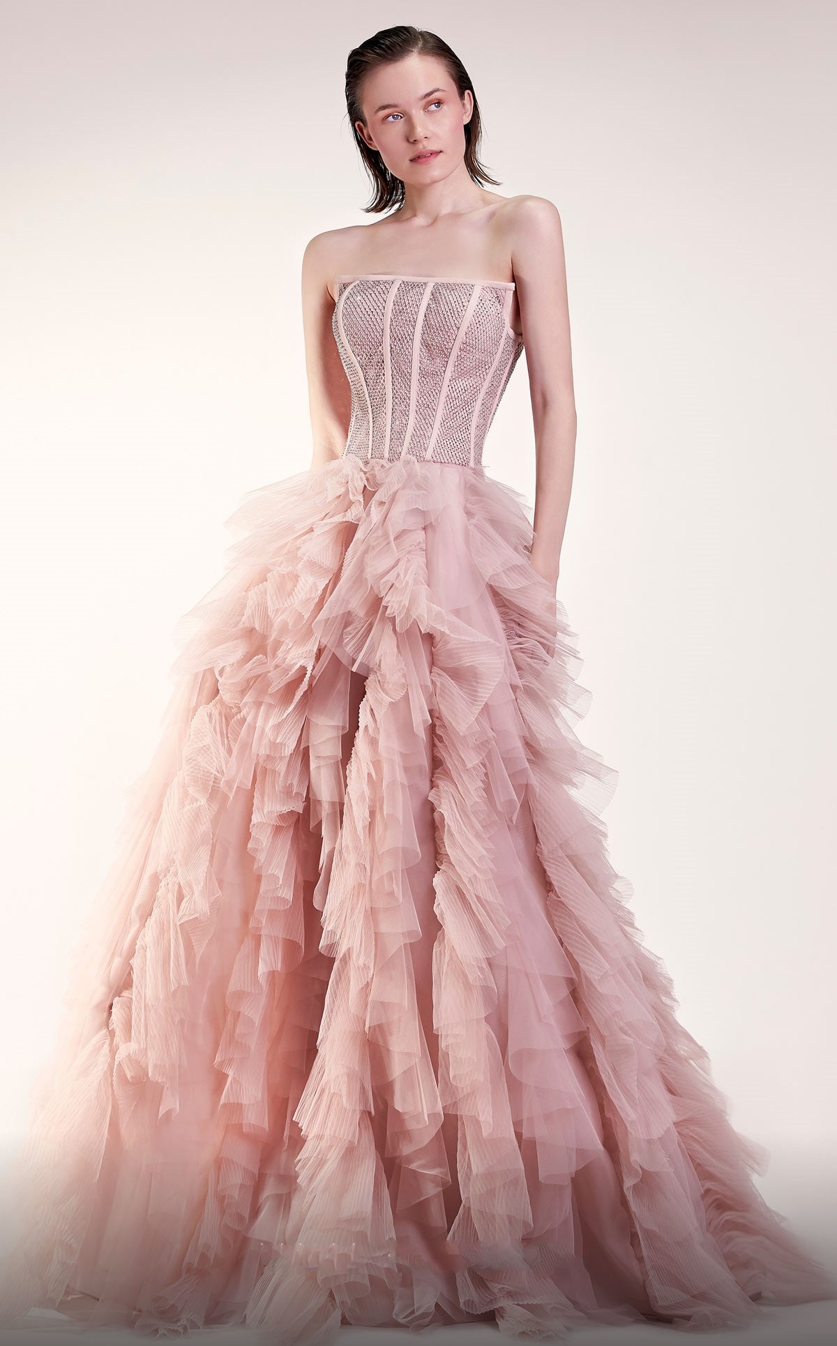 Strapless Blush Ball Gown