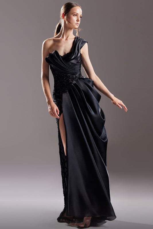 Organdie and Sequin Lace Gown