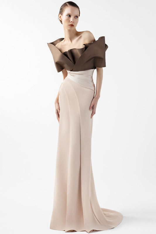 Two-Tone Sculptural Gown