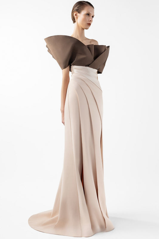 Two-Tone Sculptural Gown