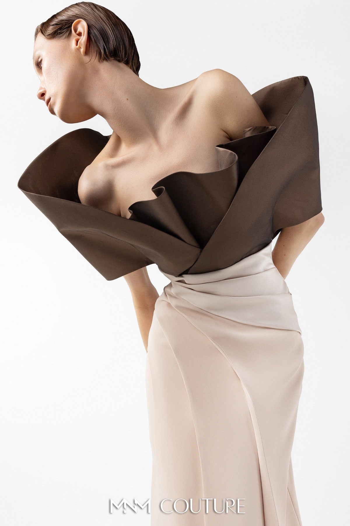 Two-Tone Sculptural Gown