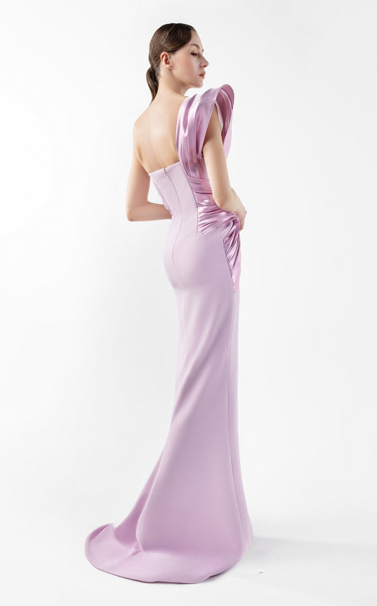 One-Shoulder Neckline Gown