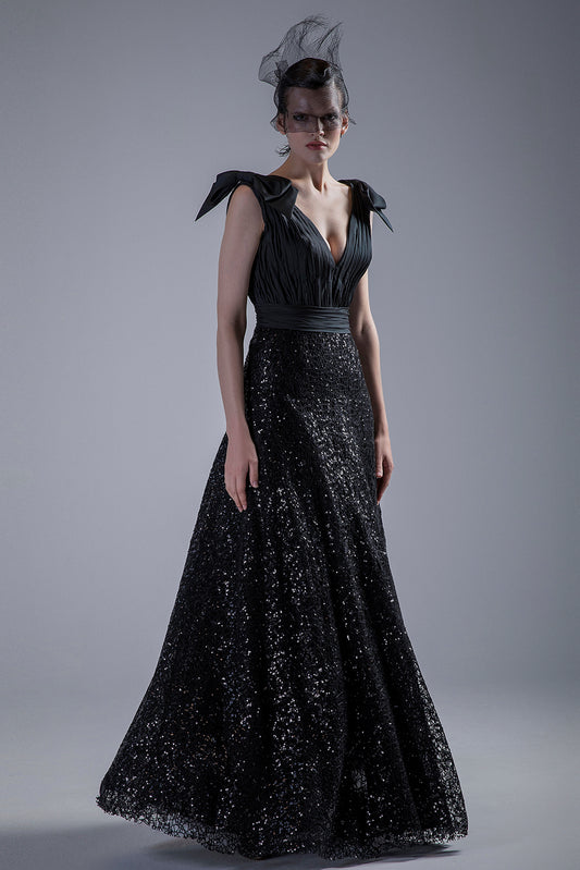 Sleeveless Black Gown
