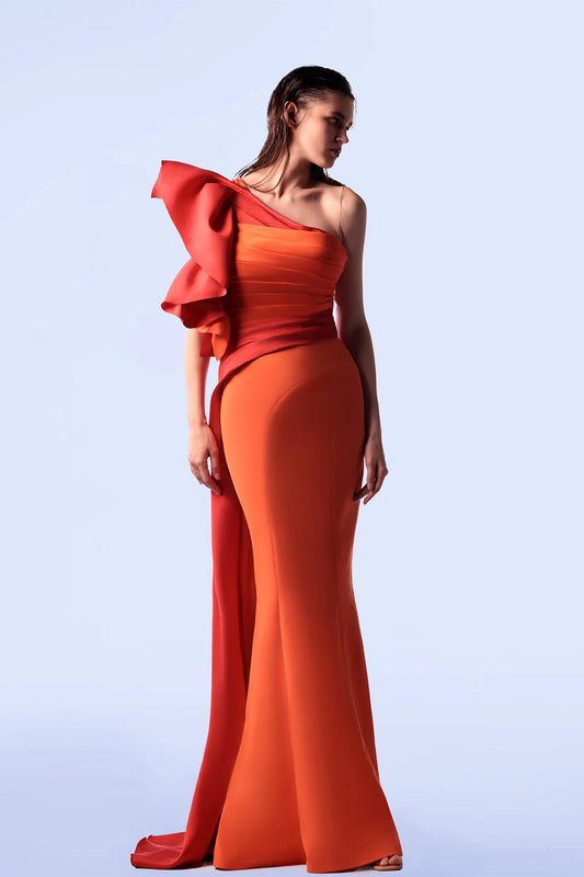 Sleeveless Ruched Draping Gown