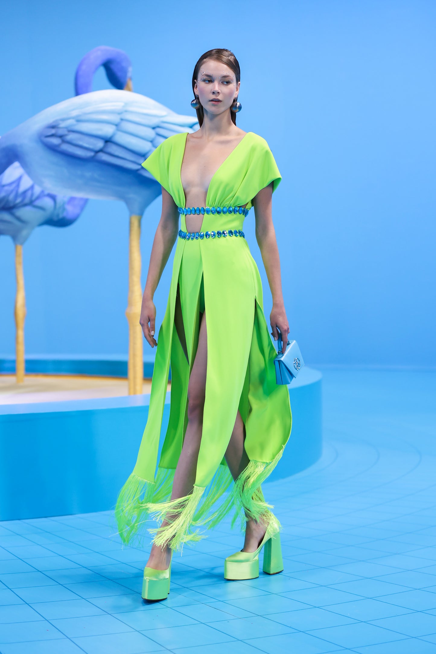 Crepe Midi Dress with Slits