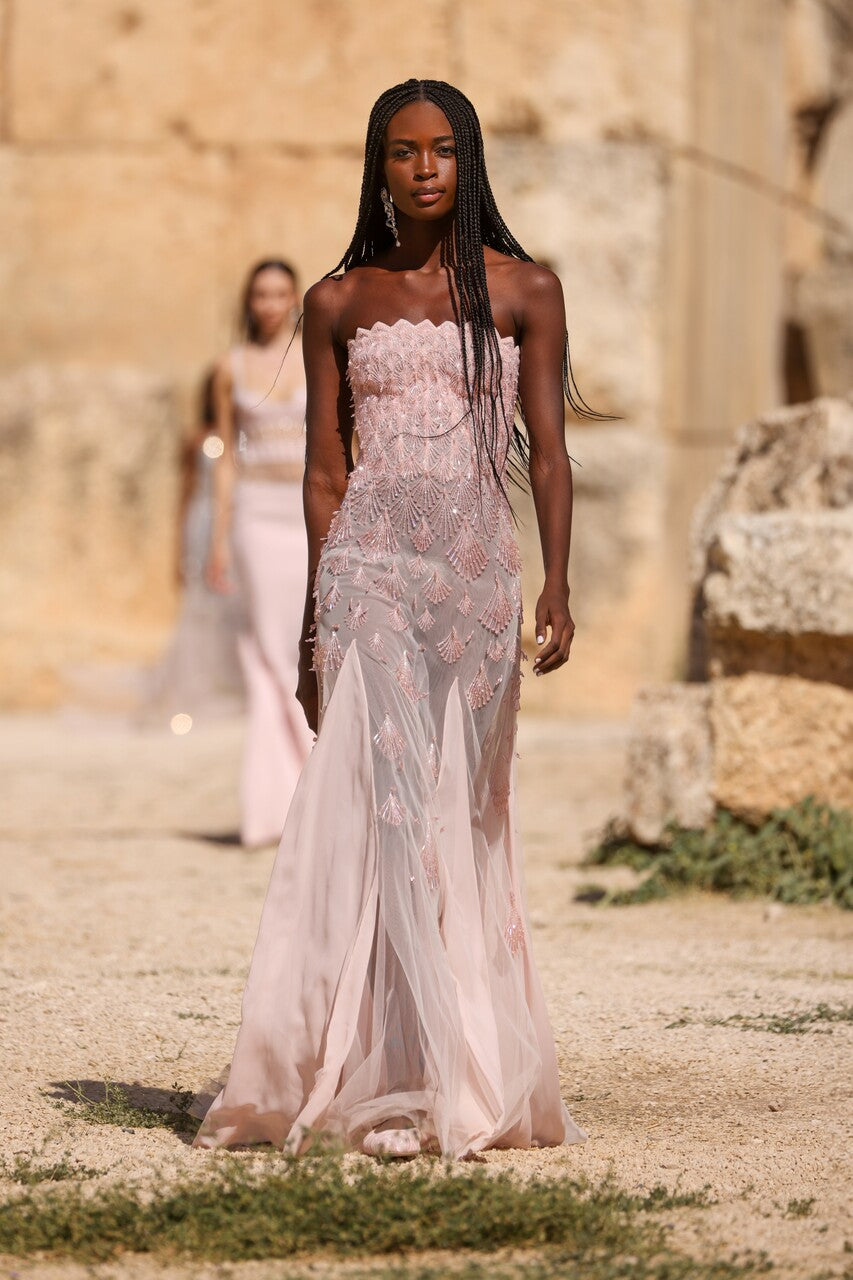 Strapless Georgette Dress