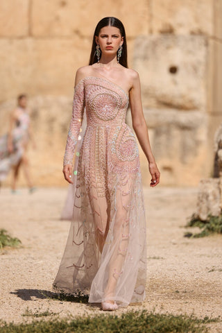 One-Shoulder Pattern Dress