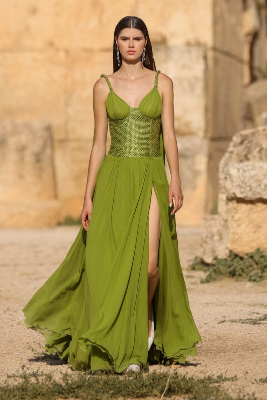 Sleeveless Woven Dress with Shawls