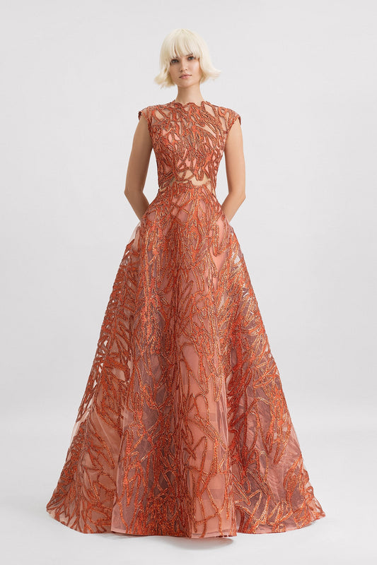 Cap Sleeves Gown
