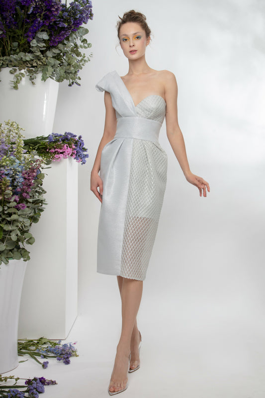 Asymmetrical Shimmery Short Dress