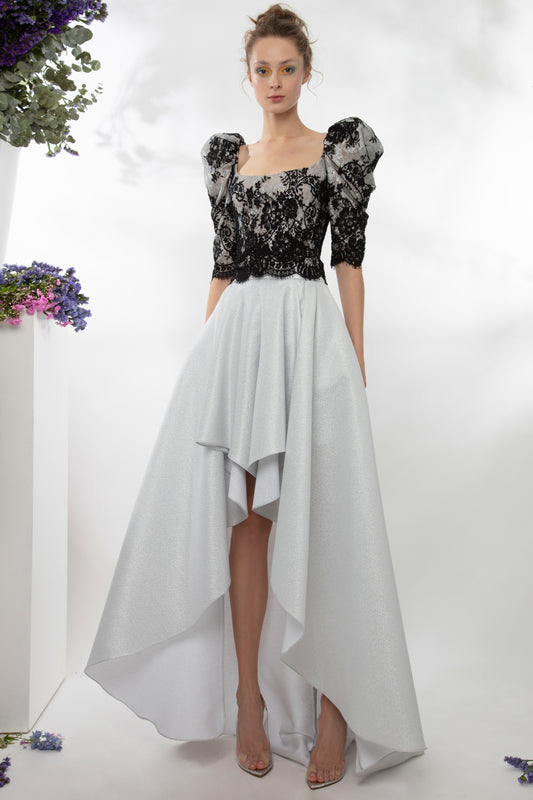 Lace Corset-Like Top and Long Skirt