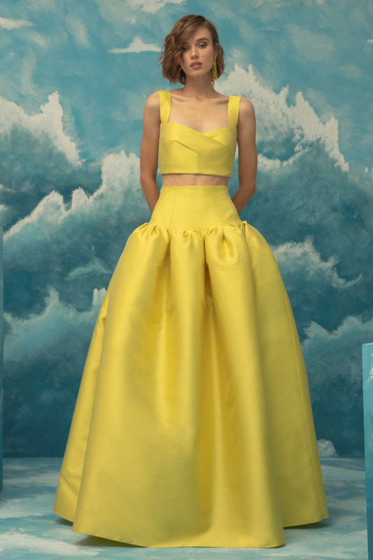 Yellow Sleeveless Gown