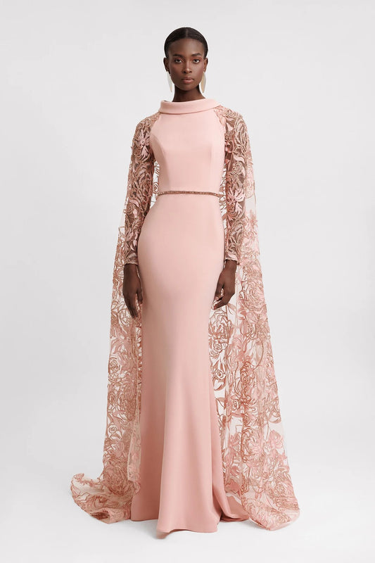 Fold-Over Collar Gown