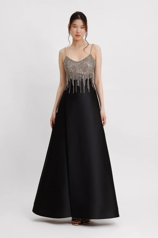 Beaded Tassels Long Gown