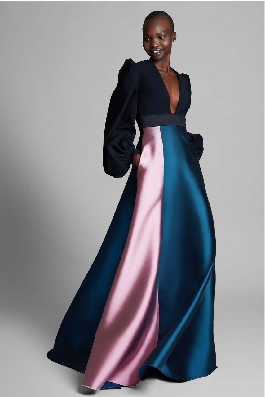Mondrian-Color-Block Gown