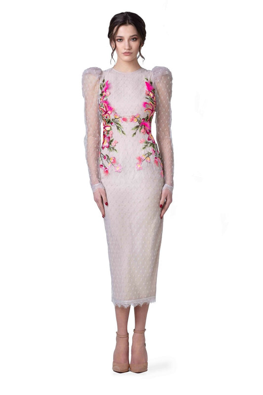 Long Sleeve Floral Midi Dress