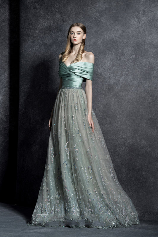Heather Off The Shoulder Gown