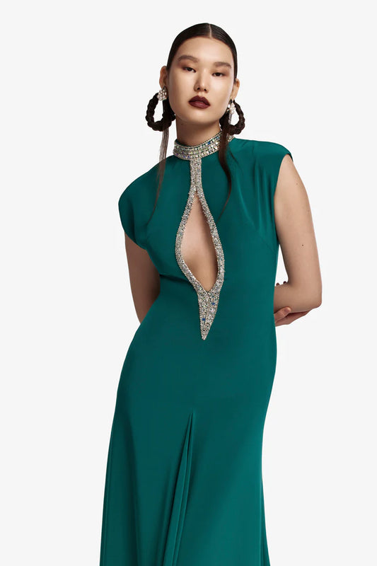 Crystal Embellished A-Line Gown