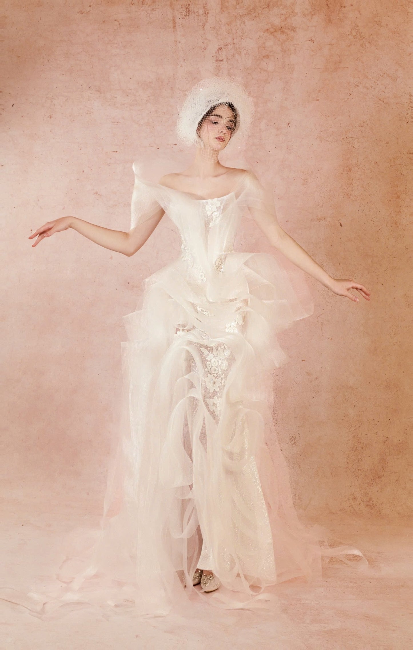Off Shoulder Gown with Hat