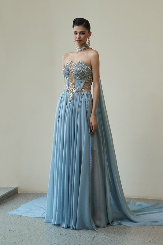 Pleated Venus Gown