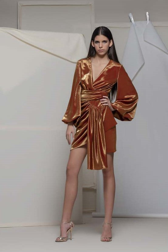 Arba V Neck Wrap Dress